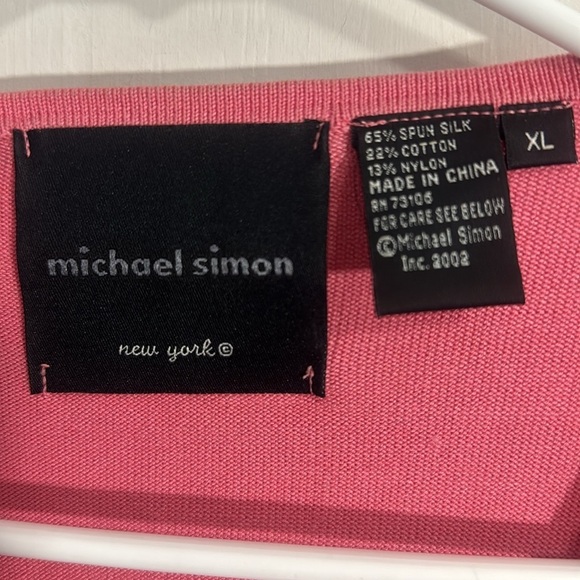 Michael Simon Martini cardigan - Pink w clear buttons. Size XL - Picture 2 of 8